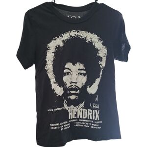 Black Graphic T-Shirt with Hendrix Print